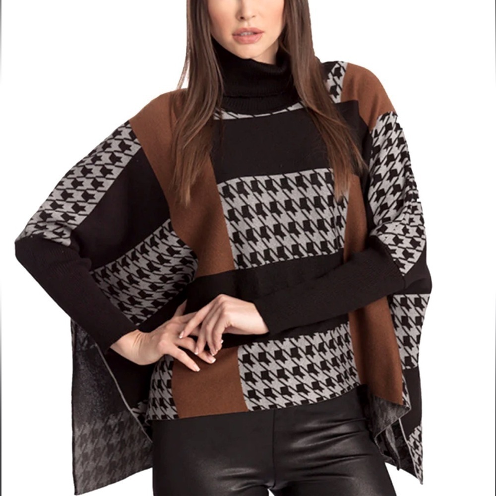 ANGEL HOUNDSTOOTH OVERSIZED
SWEATER, size XS